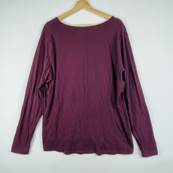 Duluth Trading Wine Burgundy Solid Long Sleeve Tee T-Shirt Top Shirt Women XXL - Picture 4 of 5